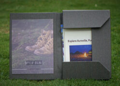 book with picture note and edited photo to it's left