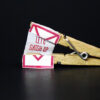 let's catch up message inside a wooden clip