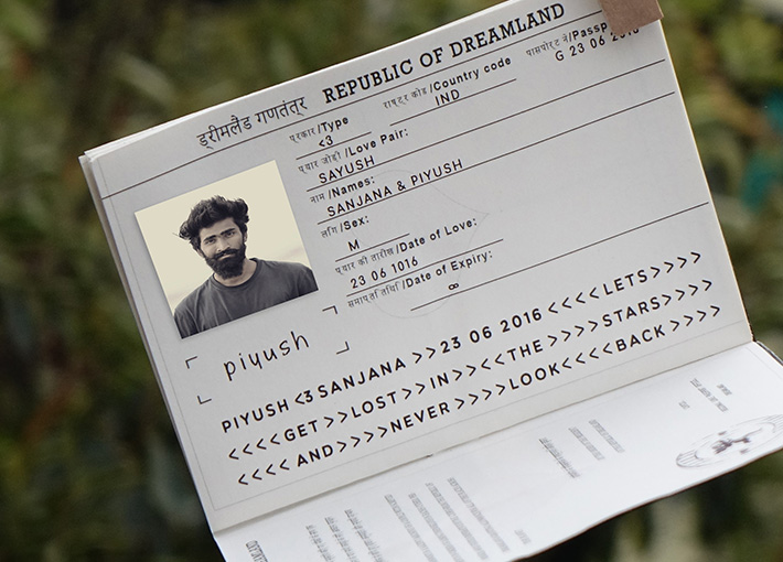 Photo and details of the person on the first page of a demo love passport