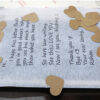 love letter printed on special texture paper with love shape cutouts around it