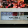 pine wood box with custom message clips inside with name printed on burlap strip