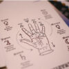 complete details about palmistry printed on a sheet