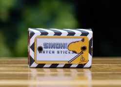 custom name match box type greeting card box placed on plank