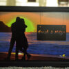perfect silhouette picture edited with names printed on sheet with a3 size black frame placed in park