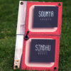 handmade greeting card made with 300gsm sheet and vintage material placed in park