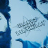 Face cut into half and interchanged for a half birthday gift design with happy half birthday written on it.
