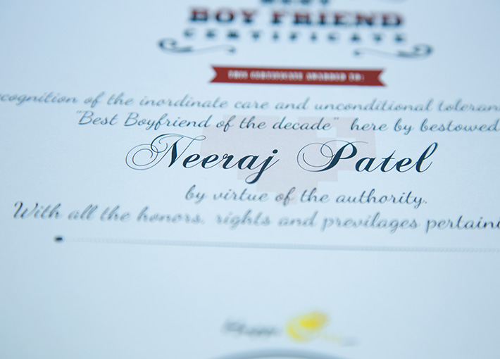 best boyfriend certificate with name in a red frame