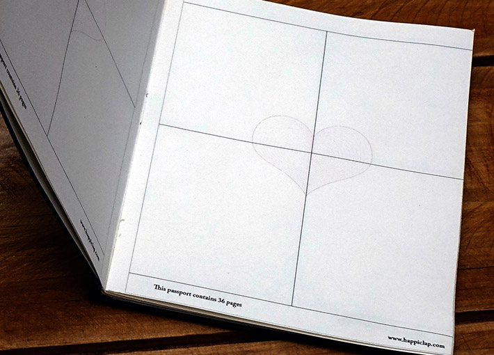 Inside a love passport designed for couple gifts.