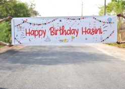 birthday flag banner unveiling by surprise planners