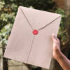 Big brown gift envelope with a red wax seal