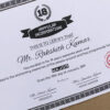 18 years major certificate with name and authentication on it
