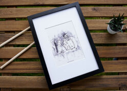 white and black photo frame